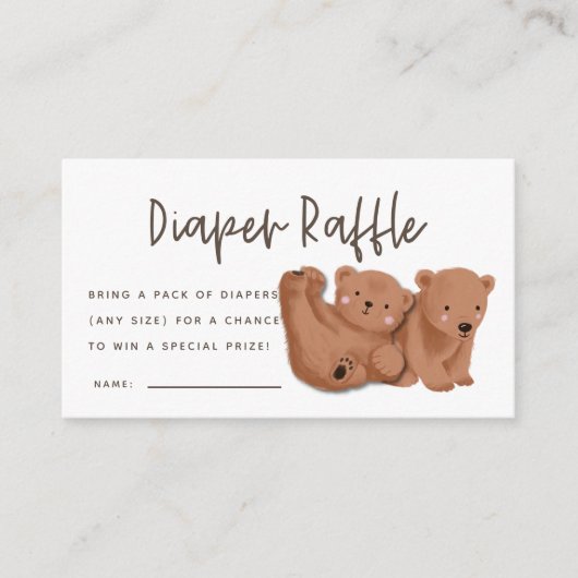Cute Twins Beer Baby shower Diaper Raffle Ticket Informatiekaartje (Voorkant)