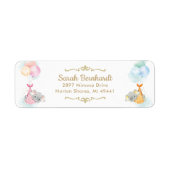 Cute Twins Boy Girl Elephant Baby shower Address Etiket (Voorkant)