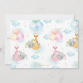Cute Twins Boy Girl Elephant Baby shower Sprinkle Kaart (Achterkant)