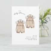 Cute Twins Boys Baby shower Invitation Kaart (Staand voorkant)