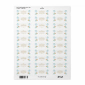 Cute Twins Boys Teddy bears Baby shower Label (Full Sheet)