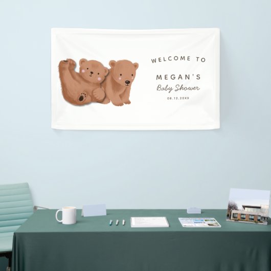 Cute Twins Cub Beer Baby shower Spandoek (Beurs)