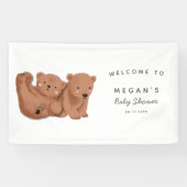 Cute Twins Cub Beer Baby shower Spandoek (Horizontaal)