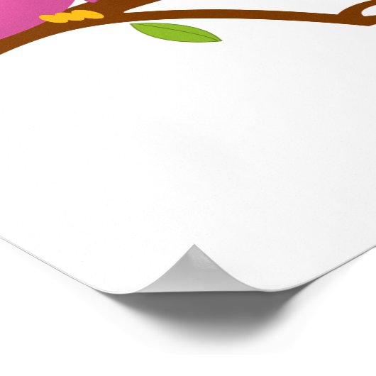 Cute Twins Eigenaar van Branch Girl Boy Birthday B Poster (Hoek)