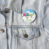 Cute Twins Eigenaar van Branch Girl Boy Birthday B Ronde Button 5,7 Cm (In situ)
