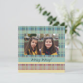 Cute Twins Framed Foto Tartan Monogrammed (Staand voorkant)