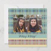 Cute Twins Framed Foto Tartan Monogrammed (Voorkant)