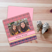 Cute Twins Framed Foto Tartan Monogrammed