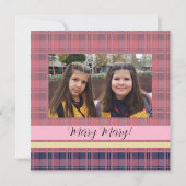 Cute Twins Framed Foto Tartan Monogrammed (Voorkant)