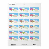 Cute Twins Owls Girl Birthday Favor Label (Full Sheet)