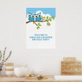 Cute Twins Ownership on Branch Boys Birthday Poste Poster (Keuken)