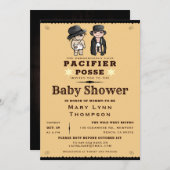 Cute Twins Pacifier Western Baby shower Kaart (Voorkant / Achterkant)