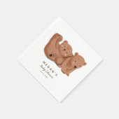 Cute Twins Rustic Beer Baby shower Napkins Servet (Hoek)