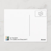 Cute Two Cats Bird Watching Deck Briefkaarten (Achterkant)