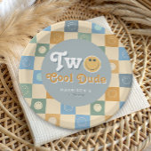 Cute Two Cool Dude Boys 2nd Birthday Papieren Bordje