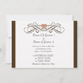 Cute Two Grooms Gay Wedding Invitation Brown Pink Kaart (Achterkant)