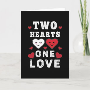 Cute Two Hearts One Love Birthday Valentijnsdag Kaart