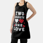 Cute Two Hearts One Love Birthday Valentijnsdag Schort (Insitu)