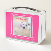 Cute Two Photo Pink Puppy Dog Valentijnsdag (Achterkant)