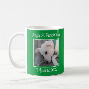 Cute Two Photo St. Patrick's Day Green Lazy Dog Koffiemok