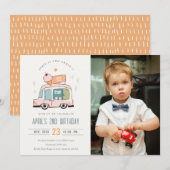 Cute Two Sweet Ice Cream Truck Foto 2e verjaardag Kaart (Voorkant / Achterkant)