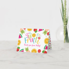 Cute TWO-tti Frutti Fruits 2e verjaardag Bedankkaart