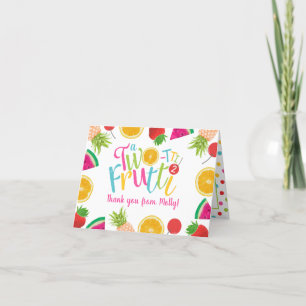 Cute TWO-tti Frutti Fruits 2e verjaardag Bedankkaart