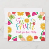 Cute TWO-tti Frutti Fruits 2e verjaardag Bedankkaart (Voorkant)