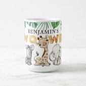 Cute Two Wild Safari Animal Birthday Coffee Mok (Center)