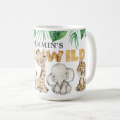 Cute Two Wild Safari Animal Birthday Coffee Mok (Voorkant rechts)