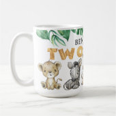 Cute Two Wild Safari Animal Birthday Coffee Mok (Links)