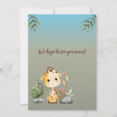 Cute Two Wild Safari Giraf Kids 2nd Birthday  Kaart (Achterkant)