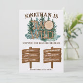 Cute Two Wild Safari Jungle Camping 2nd birthday  Kaart (Staand voorkant)