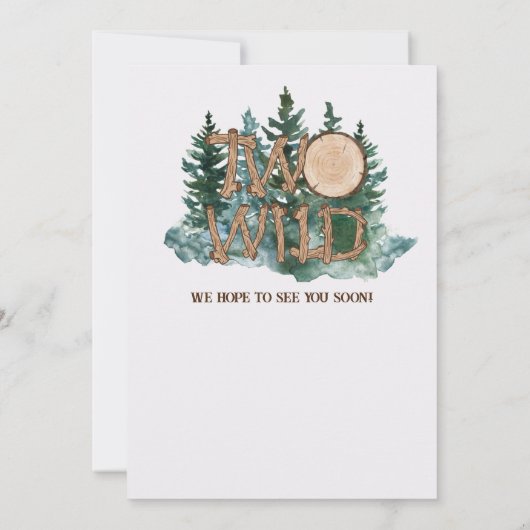 Cute Two Wild Safari Jungle Camping 2nd birthday Kaart (Achterkant)