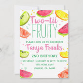 Cute twotii fruitig 2 jaar oude verjaardagsuitnodi kaart (Voorkant)