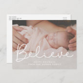 Cute typografie Believe Holiday foto Briefkaart (Voorkant / Achterkant)
