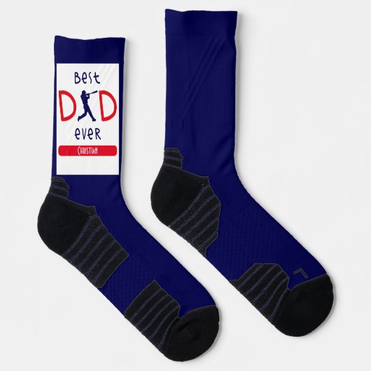 Cute Typography Baseball Best Dad Day Sokken (Rechts)