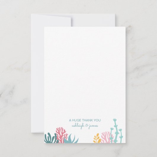 Cute Typography Coral Flat Bedankt (Achterkant)