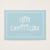 Cute Typography Custom Color Gift Certificate Visitekaartje (Voorkant)