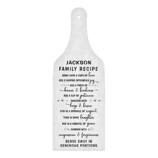 Cute Typography Family Recipe Snijplank (Voorkant)