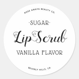 Cute Typography Sugar Lip Scrub Product Label