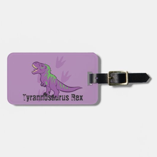 Cute Tyrannosaurus Rex Bagagelabel (Voorkant horizontaal)