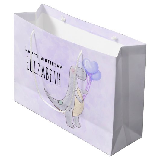 Cute Tyrannosaurus Rex Dinosaur Speelgoed met ball Groot Cadeauzakje (Voorkant Gekanteld)