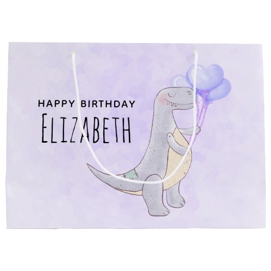 Cute Tyrannosaurus Rex Dinosaur Speelgoed met ball Groot Cadeauzakje (Achterkant)