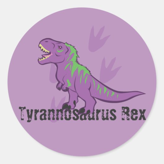 Cute Tyrannosaurus Rex Ronde Sticker (Voorkant)