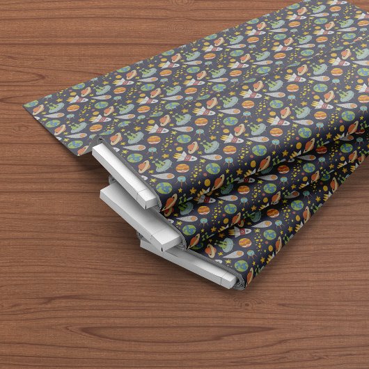 Cute UFO Buitenspace Rocket Patroon Stof