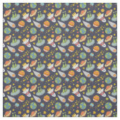 Cute UFO Buitenspace Rocket Patroon Stof (Swatch)