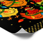 Cute Ugly Christmas Chickens Hen Shirt Funny Xmas  Poster (Hoek)