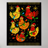 Cute Ugly Christmas Chickens Hen Shirt Funny Xmas  Poster (Voorkant)