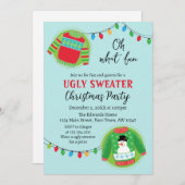Cute ugly sweater Christmas Holiday Invitation Kaart (Voorkant / Achterkant)